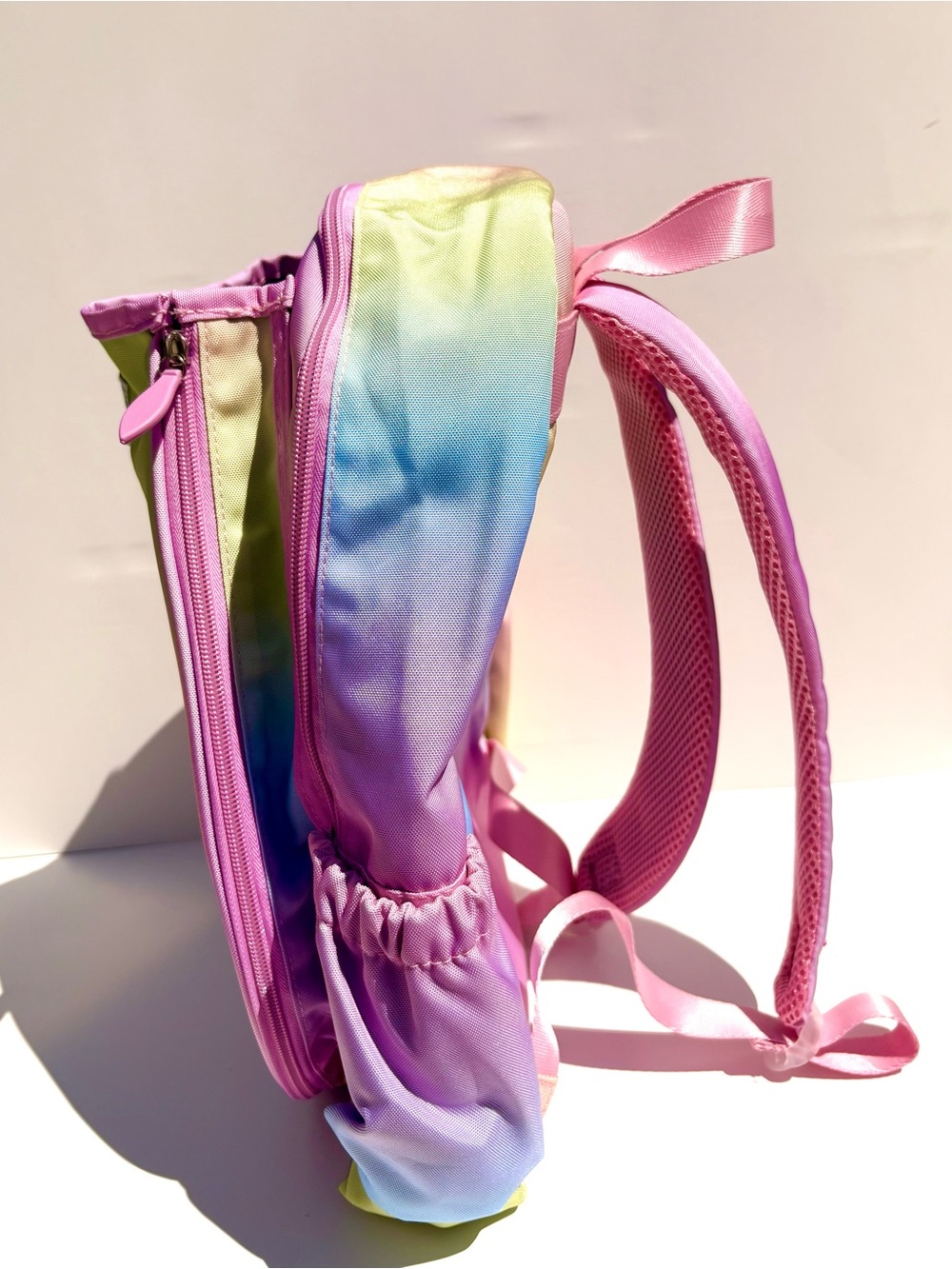 Pastel Rainbow Kids Backpack with Pink Trim - Unbranded